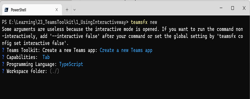 How to scaffold a new Teams Tab project